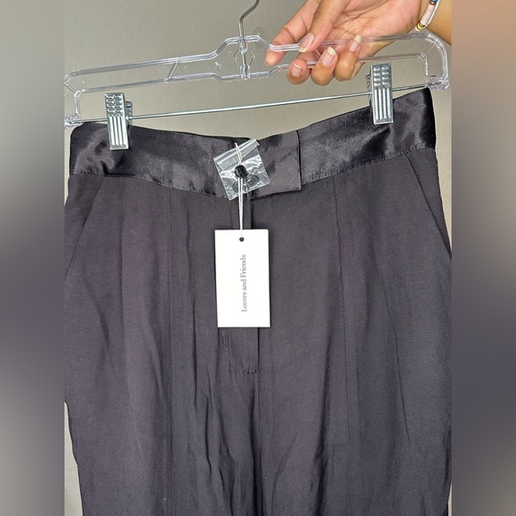 Lovers & Friends Yasmeen Trouser Split Hem Black Pants Size XS - Picture 5 of 7